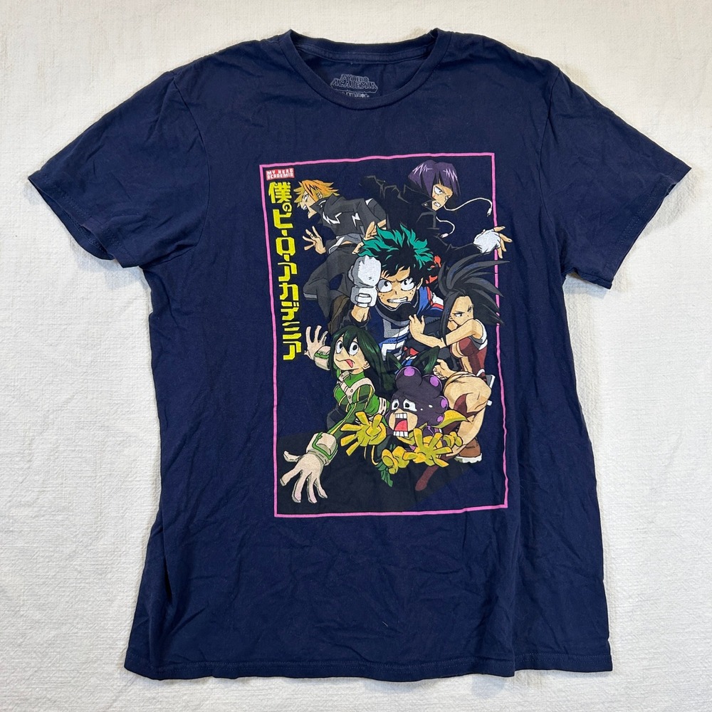 My Hero Academia Funimation Navy Blue Graphic T-Shirt Mens Medium Anime Deku MHA